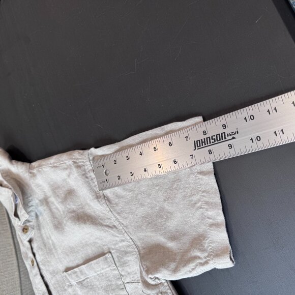 Athleta Retreat 100% Euroflax Linen Cropped Undyed Short Sleeve Shirt (Size M) - Picture 12 of 13